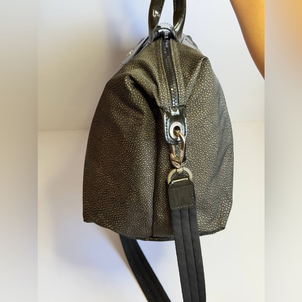 Longchamp Le Pliage Bag w Stingray Pattern Gray Nylon and Patent Leather Trim - Picture 6 of 14